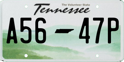 TN license plate A5647P
