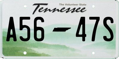 TN license plate A5647S