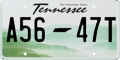 TN license plate A5647T