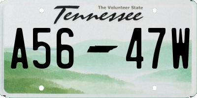 TN license plate A5647W