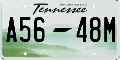 TN license plate A5648M