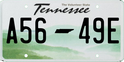 TN license plate A5649E