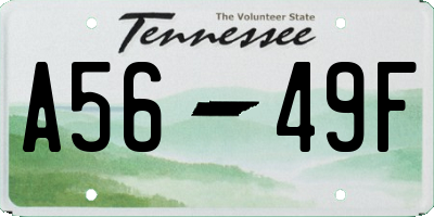 TN license plate A5649F