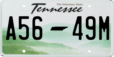 TN license plate A5649M