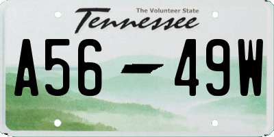 TN license plate A5649W