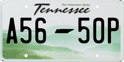 TN license plate A5650P