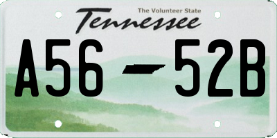 TN license plate A5652B