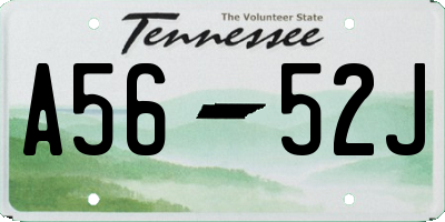 TN license plate A5652J