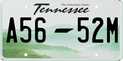 TN license plate A5652M