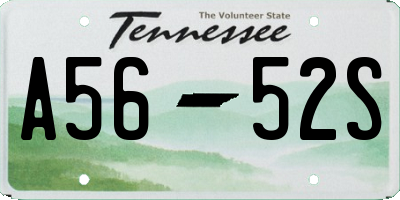 TN license plate A5652S