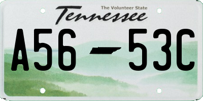 TN license plate A5653C