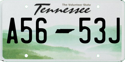 TN license plate A5653J