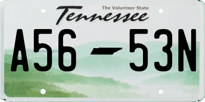 TN license plate A5653N