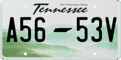 TN license plate A5653V