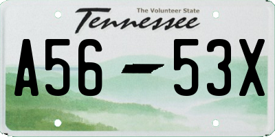 TN license plate A5653X