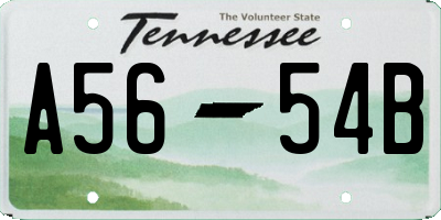 TN license plate A5654B