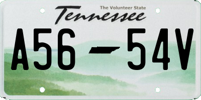 TN license plate A5654V