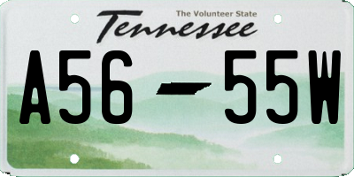 TN license plate A5655W