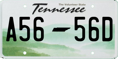 TN license plate A5656D