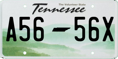 TN license plate A5656X