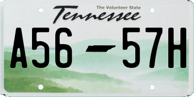 TN license plate A5657H