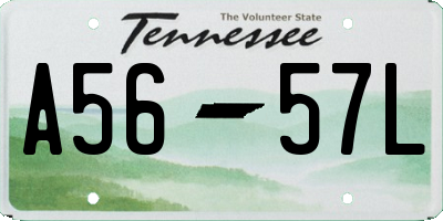 TN license plate A5657L