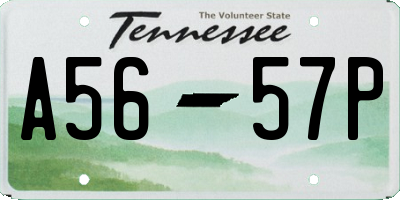 TN license plate A5657P