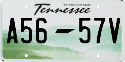 TN license plate A5657V