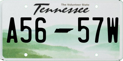TN license plate A5657W