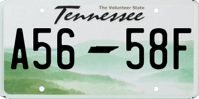 TN license plate A5658F