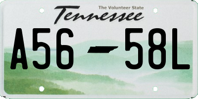 TN license plate A5658L