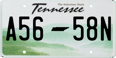TN license plate A5658N