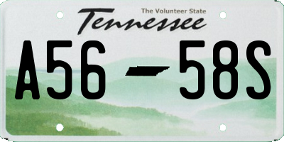TN license plate A5658S