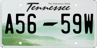 TN license plate A5659W