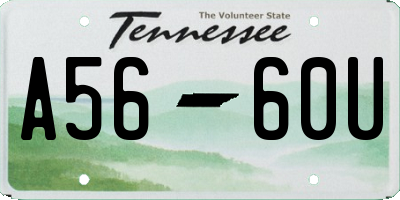 TN license plate A5660U