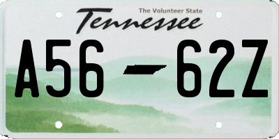 TN license plate A5662Z