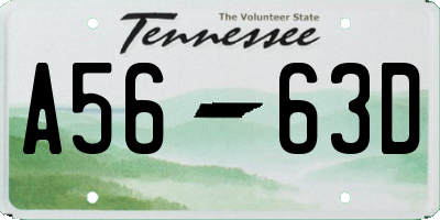 TN license plate A5663D