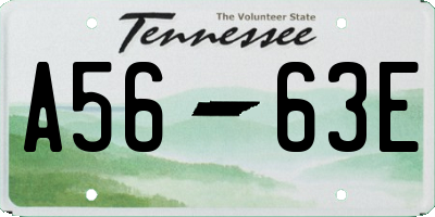 TN license plate A5663E