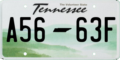 TN license plate A5663F