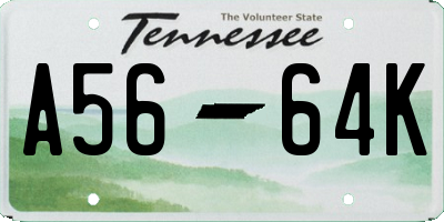 TN license plate A5664K