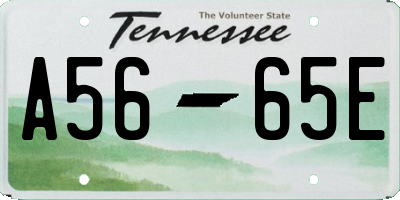 TN license plate A5665E