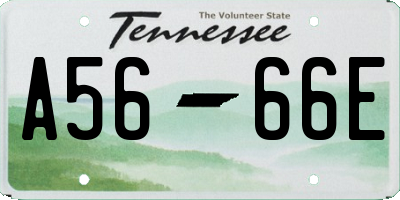 TN license plate A5666E