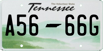 TN license plate A5666G