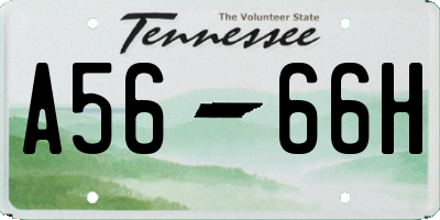 TN license plate A5666H