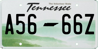 TN license plate A5666Z