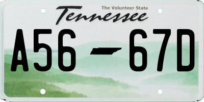 TN license plate A5667D