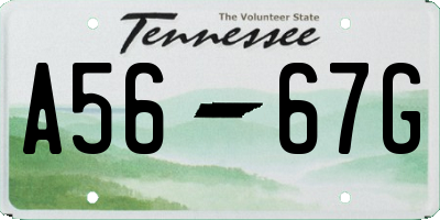 TN license plate A5667G