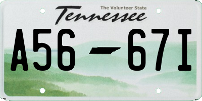 TN license plate A5667I
