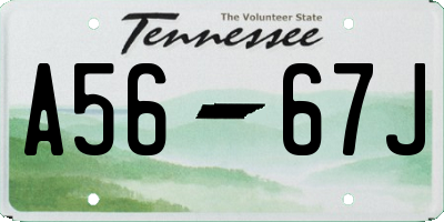 TN license plate A5667J