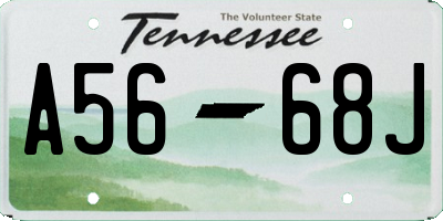 TN license plate A5668J